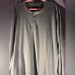 Lucky Brand Charcoal Henley Casual Long sleeved T Shirt..Size XL
